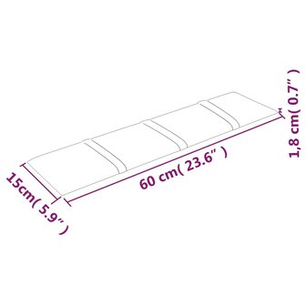 Wandpanelen 12 st 1,08 m&sup2; 60x15 cm fluweel lichtgrijs 8