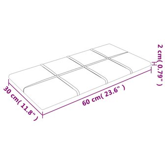 Wandpanelen 12 st 2,16 m&sup2; 60x30 cm stof wijnrood 8