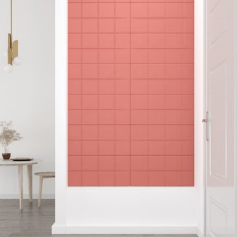 Wandpanelen 12 st 2,16 m&sup2; 60x30 cm fluweel roze 6