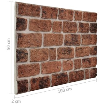 Wandpanelen 11 st 3D donkerbruine baksteen EPS 8