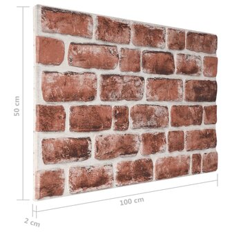 10 st Wandpanelen 3D donkerbruine baksteen EPS 8