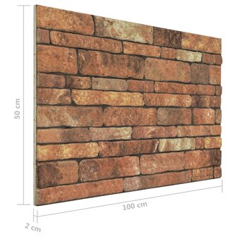 10 st Wandpanelen 3D bruine baksteen EPS 7