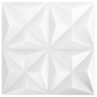 48 st Wandpanelen 3D origami 12 m&sup2; 50x50 cm wit 2