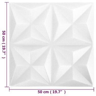 48 st Wandpanelen 3D origami 12 m&sup2; 50x50 cm wit 6