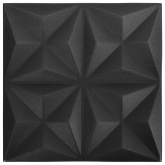 48 st Wandpanelen 3D origami 12 m&sup2; 50x50 cm zwart 2