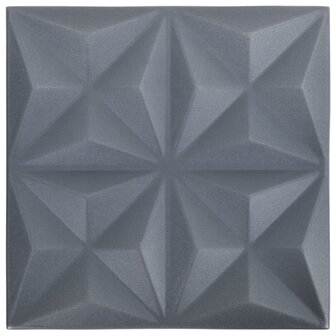 24 st Wandpanelen 3D origami 6 m&sup2; 50x50 cm grijs 2