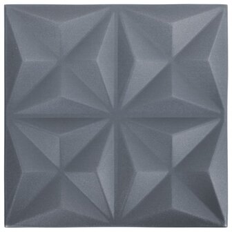 48 st Wandpanelen 3D origami 12 m&sup2; 50x50 cm grijs 2