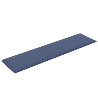 Wandpanelen 12 st 1,08 m&sup2; 60x15 cm stof blauw 4