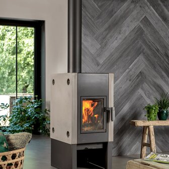 WallArt Planken hout-look schuurhout eiken asgrijs 2