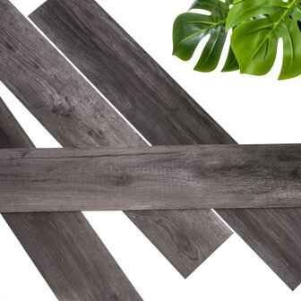 WallArt Planken hout-look schuurhout eiken houtskoolzwart 3