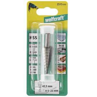 wolfcraft Trapboor 8 mm 4 - 20 mm HSS grijs 2515000 3