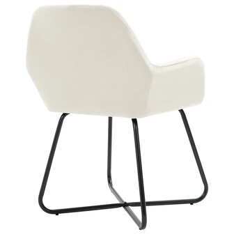 Eetkamerstoelen 2 st fluweel cr&egrave;mekleurig 5