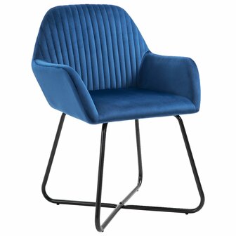 Eetkamerstoelen 4 st fluweel blauw 2