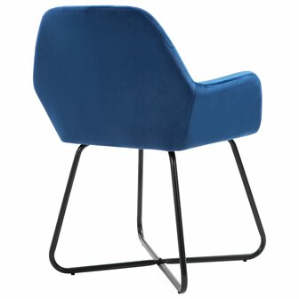 Eetkamerstoelen 4 st fluweel blauw 5