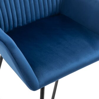 Eetkamerstoelen 6 st fluweel blauw 6