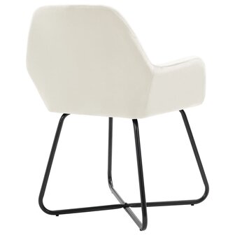 Eetkamerstoelen 4 st fluweel cr&egrave;mekleurig 5