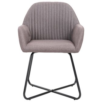 Eetkamerstoelen 4 st draaibaar stof taupe 3