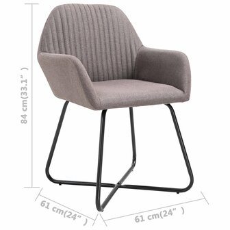 Eetkamerstoelen 4 st draaibaar stof taupe 8