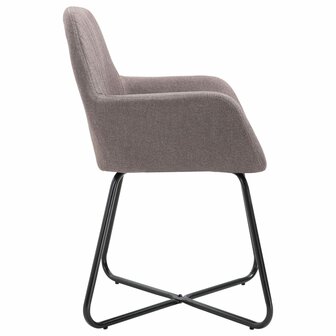 Eetkamerstoelen 6 st stof taupe 4