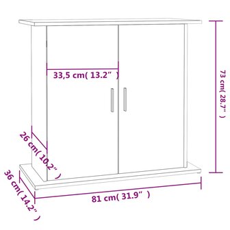 Aquariumstandaard 81x36x73 cm bewerkt hout bruin eikenkleur 11