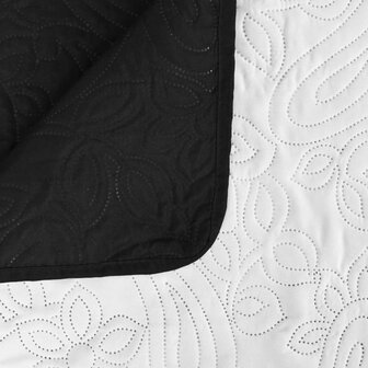 Bedsprei dubbelzijdig 170x210 cm quilt zwart en wit 5