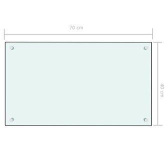 Spatscherm keuken 70x40 cm gehard glas wit 6