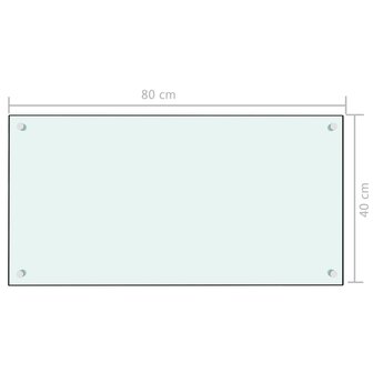 Spatscherm keuken 80x40 cm gehard glas wit 6