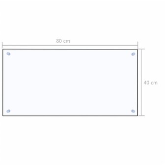 Spatscherm keuken 80x40 cm gehard glas transparant 7