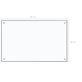 Spatscherm keuken 80x50 cm gehard glas transparant 7