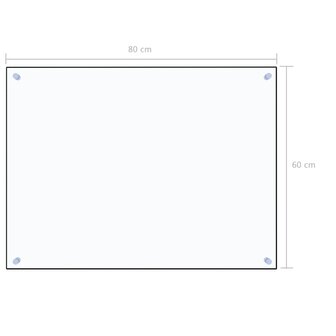 Spatscherm keuken 80x60 cm gehard glas transparant 7