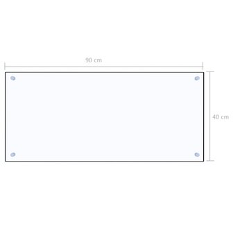 Spatscherm keuken 90x40 cm gehard glas transparant 7