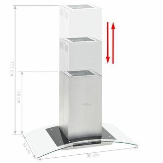 Eilandafzuigkap LCD-scherm sensor 756 m&sup3;/u LED 90 cm 4