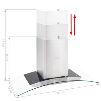 Wandafzuigkap 756 m&sup3;/u LED 90 cm roestvrij staal 3