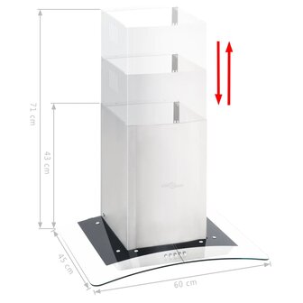 Wandafzuigkap 756 m&sup3;/u LED 60 cm roestvrij staal 3