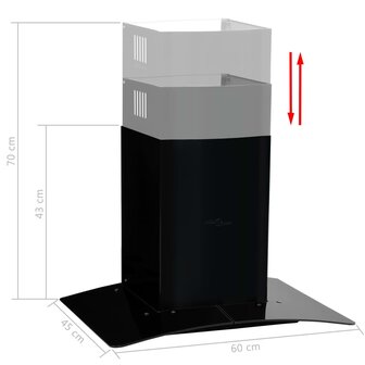 Wandafzuigkap 756 m&sup3;/u 60 cm roestvrij staal zwart 4