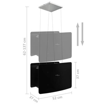 Afzuigkap hangend met aanraaksensor LCD gehard glas 8