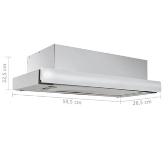 Afzuigkap inbouw slank 480 m&sup3;/u aluminium roestvrij staal 8