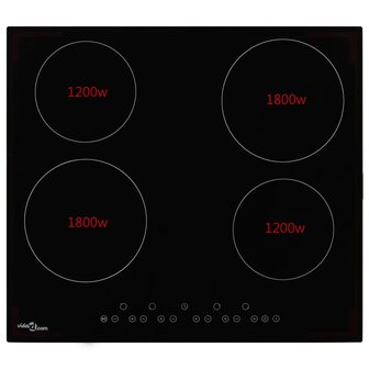 Keramische kookplaat met 4 kookzones aanraakbediening 6000 W 2
