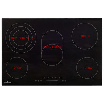 Keramische kookplaat 5 kookzones aanraakbediening 8500 W 90 cm 4