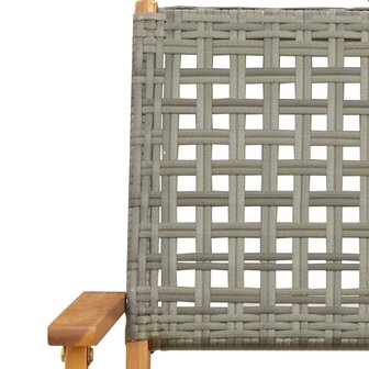 3-delige Bistroset poly rattan en massief hout grijs 9