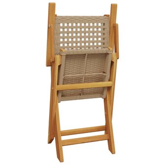 Tuinstoelen 2 st massief acaciahout en poly rattan beige 8