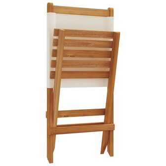 Tuinstoelen 2 st inklapbaar acaciahout en stof cr&egrave;mewit 8