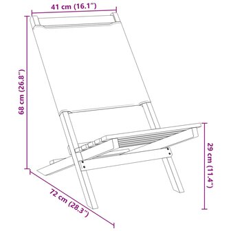 Tuinstoelen 2 st inklapbaar acaciahout en stof cr&egrave;mewit 11