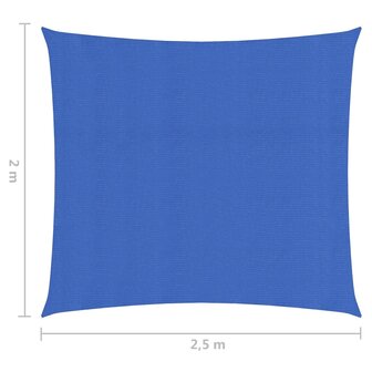 Zonnezeil 160 g/m&sup2; 2x2,5 m HDPE blauw 6