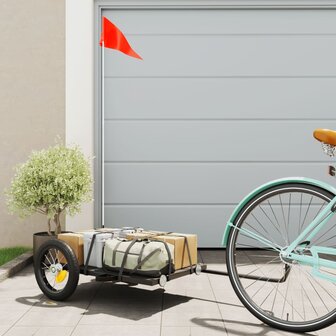 Fietstrailer 122x53x28 cm ijzer zwart 1