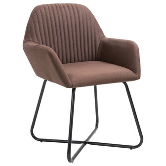 Eetkamerstoelen 4 st stof bruin 2