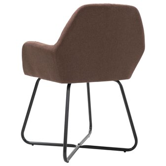 Eetkamerstoelen 4 st stof bruin 5