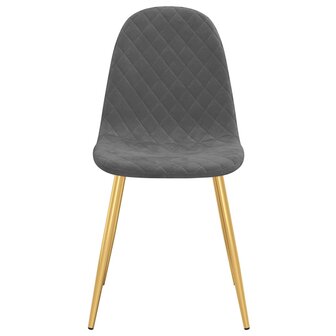 Eetkamerstoelen 2 st fluweel donkergrijs 4