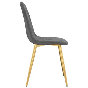 Eetkamerstoelen 2 st fluweel donkergrijs 5