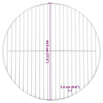 Barbecuerooster rond &Oslash;44,5 cm 304 roestvrij staal 6